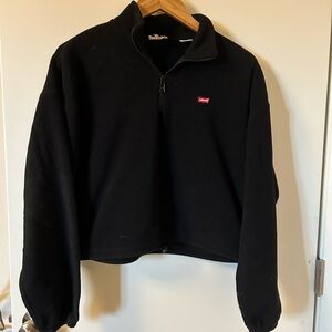 Levi's Black Fleece 1/2 zip Jacket with Logo